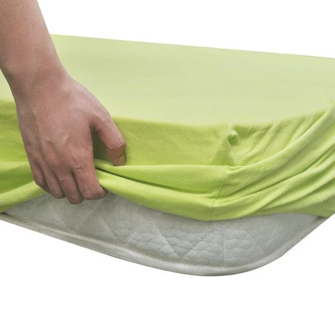 2 Draps-housses Vert Pomme En Jersey De Coton 140 X 200 - 160 X 200 Cm 3 2 Draps-housses Vert Pomme En Jersey De Coton 140 X 200 - 160 X 200 Cm – Image 3