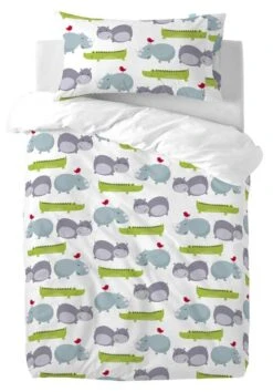Hippo Set Housse Couette Berceau 100x135