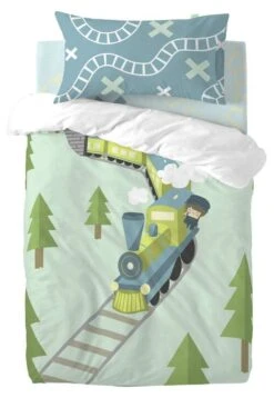 Train Set Housse Couette Berceau 100x120
