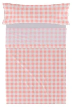 Basic Vichy Parure Drap 160x270 Cm Rose
