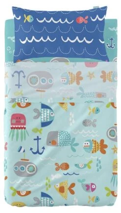 Sea Life Parure Drap Kinderbett 100x130