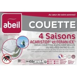 ABEIL Couette 4 Saisons ANTI-ACARIENS 140x200cm -Literie Magasin abeil couette 4 saisons anti acariens 140x200cm 3087880022381 564846