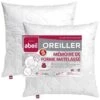 ABEIL Lot De 2 Oreillers A Mémoire De Forme Matelassés 60x60 Cm Blanc