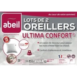 ABEIL Lot De 2 Oreillers Ultima Confort - 60 X 60 Cm -Literie Magasin abeil lot de 2 oreillers ultima confort 60 x 60 cm 3087880025788 1011096
