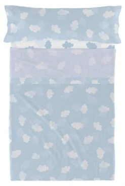 Basic Clouds Parure Drap 160x270 Cm Bleu