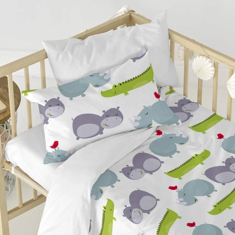 Hippo Set Housse Couette Berceau 100x135 3 Hippo Set Housse Couette Berceau 100x135 – Image 3