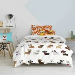 Dogs Parure Housse Couette 135/140x200 -Literie Magasin c258868a3d9a4c19b641c3f436df650e