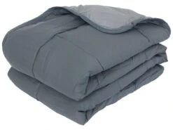 Couette été 240x220 Cm COCOON BICOLORE Acier/Argent Garnissage Fibre Polyester 200 G/m2