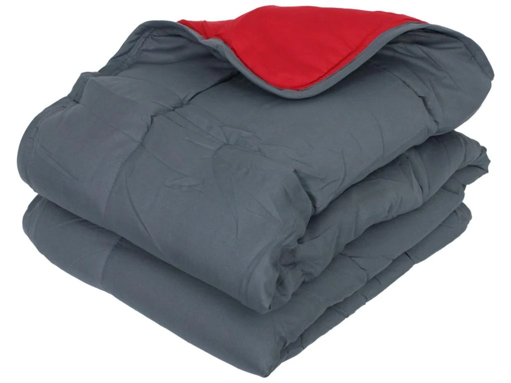 Couette été 140x200 Cm COCOON BICOLORE Gris/Rouge Garnissage Fibre Polyester 200 G/m2 1 Couette été 140x200 Cm COCOON BICOLORE Gris/Rouge Garnissage Fibre Polyester 200 G/m2