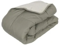 Couette Hiver 140x200 Cm COCOON BICOLORE Taupe/Lin Garnissage Fibre Polyester 400 G/m2