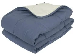 Couette été 240x220 Cm COCOON BICOLORE Petrole/Mastic Garnissage Fibre Polyester 200 G/m2