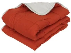 Couette été 140x200 Cm COCOON BICOLORE Gingembre/Galet Garnissage Fibre Polyester 200 G/m2