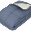 Couette Hiver 260x240 Cm COCOON BICOLORE Petrole/Mastic Garnissage Fibre Polyester 400 G/m2