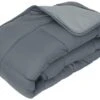 Couette Hiver 140x200 Cm COCOON BICOLORE Acier/Argent Garnissage Fibre Polyester 400 G/m2