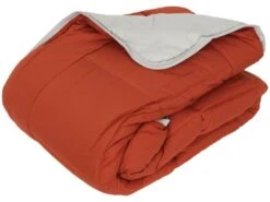 Couette Hiver 240x220 Cm COCOON BICOLORE Gingembre/Galet Garnissage Fibre Polyester 400 G/m2