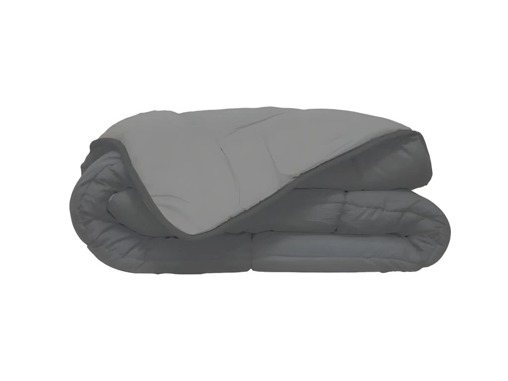 HUDSON Couette Legere Microfibre 200g/m2 140x200cm Acier + Argent 1 HUDSON Couette Legere Microfibre 200g/m2 140x200cm Acier + Argent