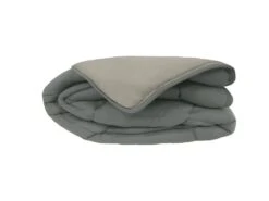 Couette Chaude Microfibre 400 Gr/m2 CALGARY Acier + Argent 140x200cm -Literie Magasin couette 11732185