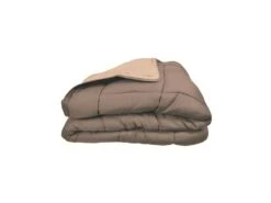 Couette Chaude Microfibre 400 Gr/m2 CALGARY Taupe + Lin 140x200cm