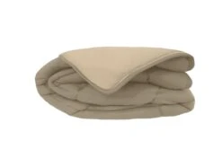 Couette Chaude Microfibre 400 Gr/m2 CALGARY Taupe + Lin 140x200cm -Literie Magasin couette 11732543
