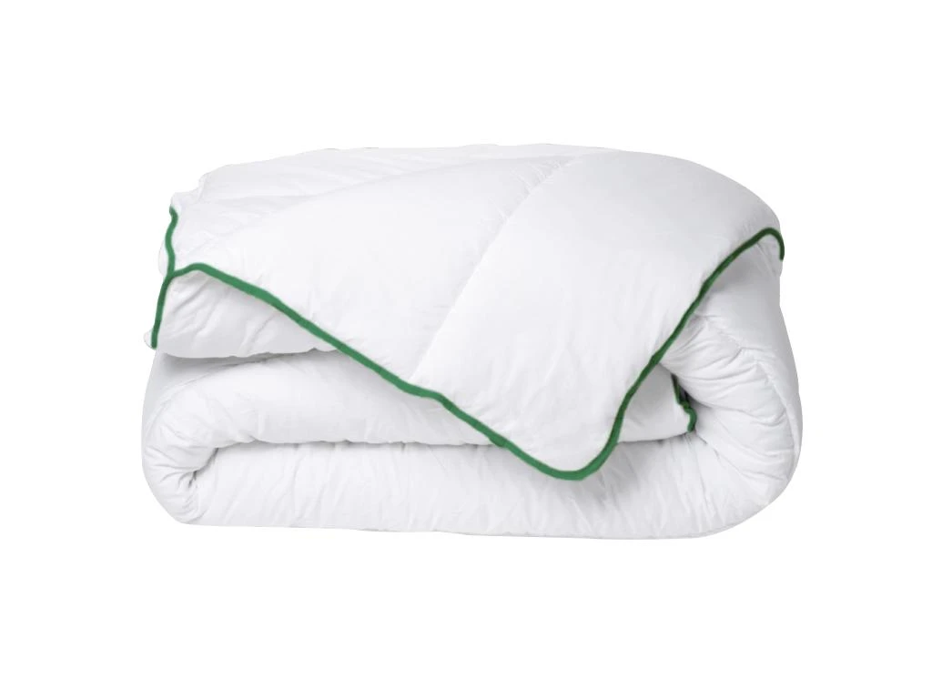 Couette Tempérée Traitement Anti-acariens Naturel Greencare - Coton -140 X 200 Cm - 300 G/m² - Blanc Et Vert Jade - AZYLIA 2 Couette Tempérée Traitement Anti-acariens Naturel Greencare - Coton -140 X 200 Cm - 300 G/m² - Blanc Et Vert Jade - AZYLIA – Image 2