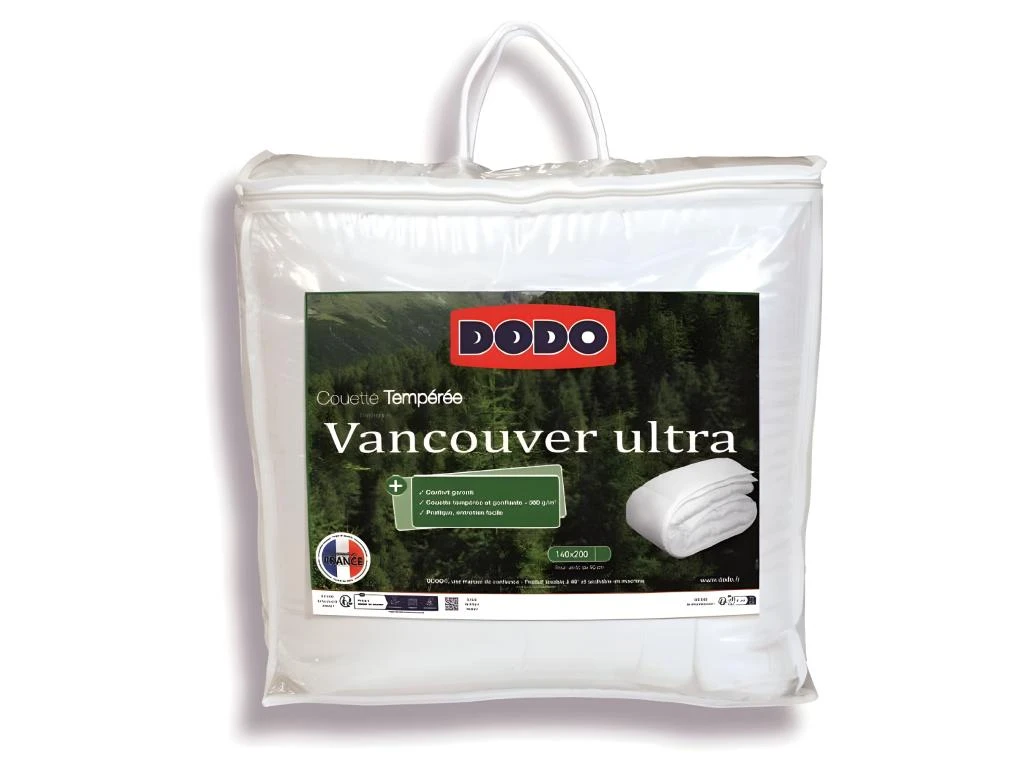 Couette VANCOUVER - 140x200 Cm - Ultra Tempérée - Fabriqué En France 1 Couette VANCOUVER - 140x200 Cm - Ultra Tempérée - Fabriqué En France