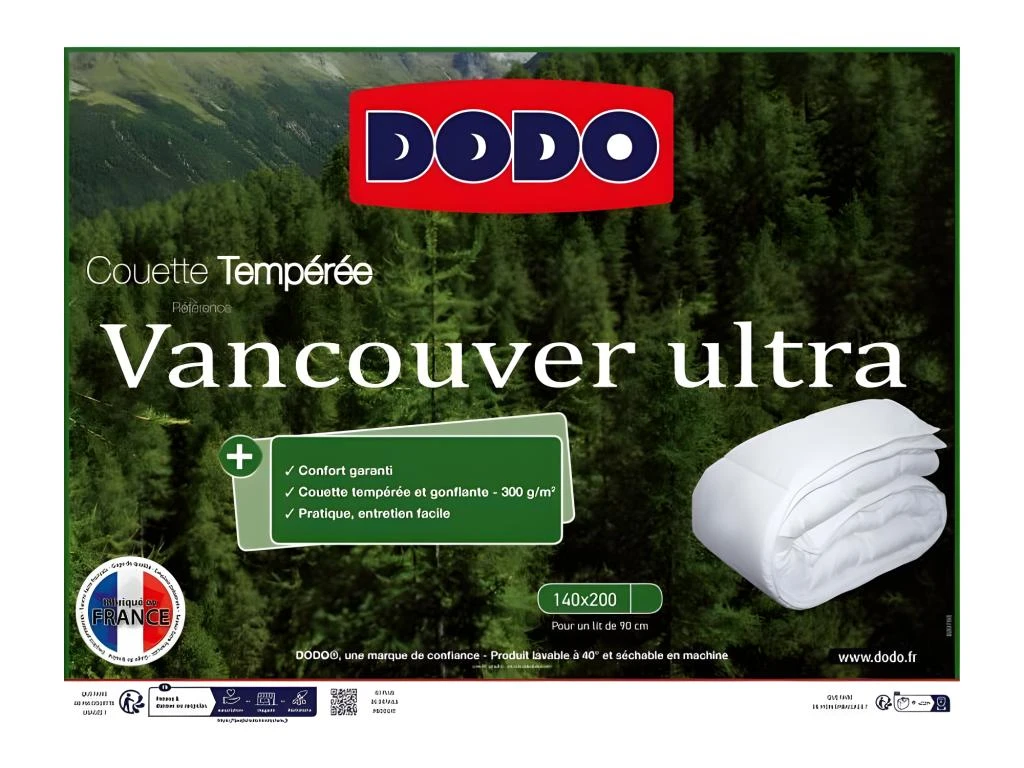 Couette VANCOUVER - 140x200 Cm - Ultra Tempérée - Fabriqué En France 4 Couette VANCOUVER - 140x200 Cm - Ultra Tempérée - Fabriqué En France – Image 4