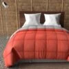 Couette Bicolore Orange Et Gris Mi-saison 350g 140x200 Cm