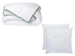 Pack Couette Tempérée 140 X 200 + 2 Oreillers 60 X 60 Cm - Anti-acariens Naturel Greencare - AZYLIA
