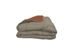 POYET MOTTE Couette Microfibre 400g/m2 CALGARY - 220 X 240 Cm - Gris Galet Et Marron Gimgembre -Literie Magasin couette 8898261