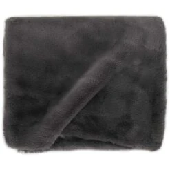 Couverture 100x150 Cm Fausse Fourrure De Lapin Gris Foncé -Literie Magasin couverture 100x150 cm fausse fourrure de lapin gris fonce 3666722496780 631103