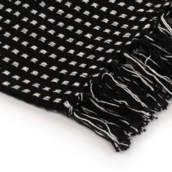 Couverture Coton à Carreaux 160 X 210 Cm Noir -Literie Magasin couverture coton a carreaux 160 x 210 cm noir 3666722512190 606486