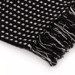 Couverture Coton à Carrés 125 X 150 Cm Noir -Literie Magasin couverture coton a carres 125 x 150 cm noir 3666722512206 606480