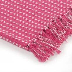 Couverture Coton à Carrés 220 X 250 Cm Rose -Literie Magasin couverture coton a carres 220 x 250 cm rose 3666722512176 606510