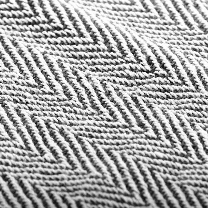 Couverture Coton à Chevrons 220 X 250 Cm Bleu Marine 3 Couverture Coton à Chevrons 220 X 250 Cm Bleu Marine – Image 3