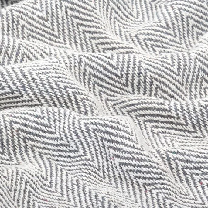 Couverture Coton à Chevrons 220 X 250 Cm Gris 2 Couverture Coton à Chevrons 220 X 250 Cm Gris – Image 2