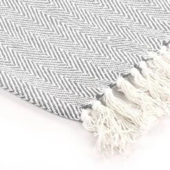 Couverture Coton à Chevrons 220 X 250 Cm Gris 11 Couverture Coton à Chevrons 220 X 250 Cm Gris -Literie Magasin couverture coton a chevrons 220 x 250 cm gris 3666722512244 606444