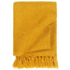 Couverture En Lurex 125 X 150 Cm Jaune Moutarde