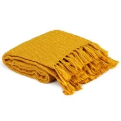 Couverture En Lurex 125 X 150 Cm Jaune Moutarde -Literie Magasin couverture en lurex 125 x 150 cm jaune moutarde 8718475734062 586897