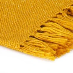 Couverture En Lurex 125 X 150 Cm Jaune Moutarde -Literie Magasin couverture en lurex 125 x 150 cm jaune moutarde 8718475734062 586898
