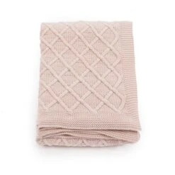 Couverture Tricotée Coton 130 X 171 Cm Design Tartan Rose -Literie Magasin couverture tricotee coton 130 x 171 cm design tartan rose 8718475572626 606355