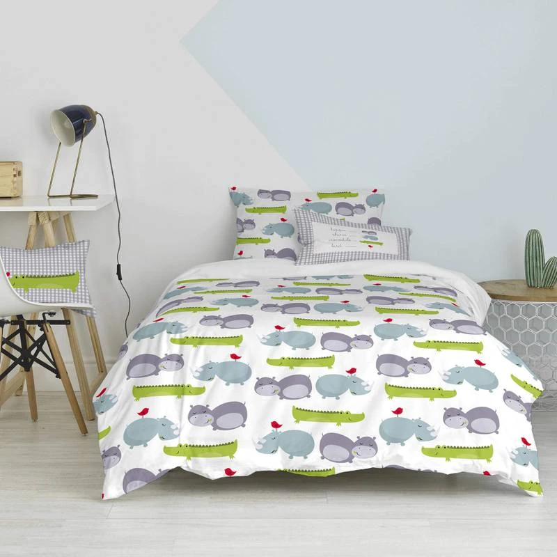 Hippo Parure Housse Couette 135/140x200 2 Hippo Parure Housse Couette 135/140x200 – Image 2