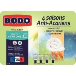 DODO Couette 4 Saisons Anti-acariens - 140 X 200 Cm - Blanc -Literie Magasin dodo couette 4 saisons anti acariens 140 x 200 cm blanc 3307413283615 426345