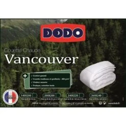 DODO Couette Chaude 400gr/m² VANCOUVER 140x200 Cm Blanc -Literie Magasin dodo couette chaude 400gr m vancouver 140x200 cm blanc 3307412680118 426267