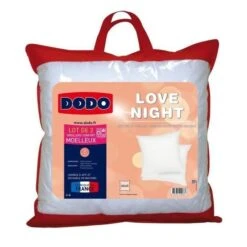 DODO Lot De 2 Oreillers LOVE NIGHT 60X60 Cm