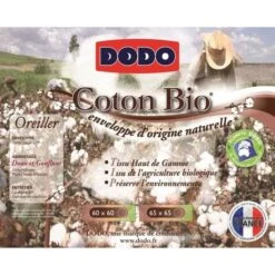DODO Oreiller Coton Bio - 60 X 60 Cm - Blanc -Literie Magasin dodo oreiller coton bio 60 x 60 cm blanc 3307418054425 427227