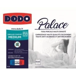 DODO Oreiller Percale Anti-Acariens PALACE - 65 X 65 Cm -Literie Magasin dodo oreiller percale anti acariens palace 65 x 65 cm 3307410003391 427257