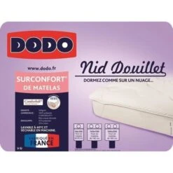 DODO Surmatelas 140 X 190 - Polyester Confortlof - CONFORTLOFT -Literie Magasin dodo surmatelas 140 x 190 polyester confortlof confortloft 3307412375076 452783