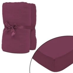 Drap-housse 2 Pcs Jersey De Coton 120x200-130x200 Cm Bordeaux