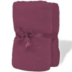 Drap-housse 2 Pcs Jersey De Coton 120x200-130x200 Cm Bordeaux -Literie Magasin drap housse 2 pcs jersey de coton 120x200 130x200 cm bordeaux 8718475960614 702799