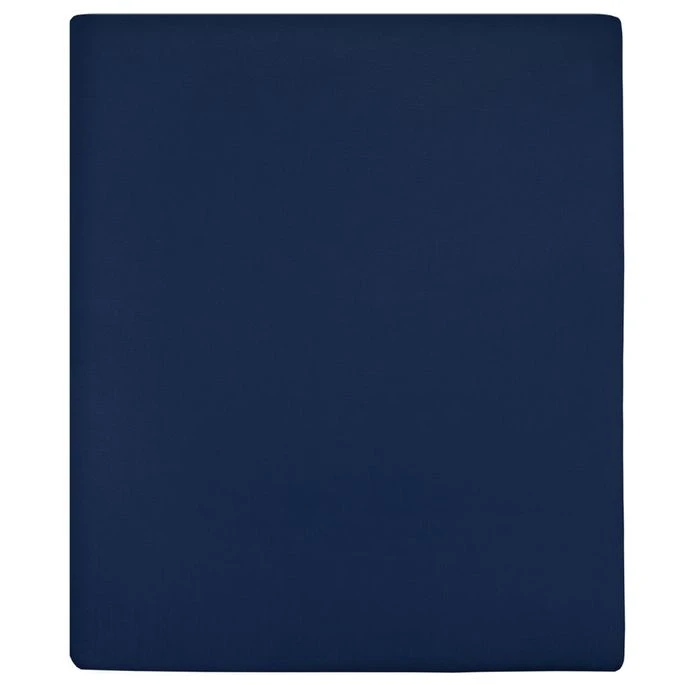 Drap-housse Jersey Bleu Marine 180x200 Cm Coton 1 Drap-housse Jersey Bleu Marine 180x200 Cm Coton